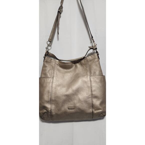 Coach Handbags - Coach Park Metalic W/Pebbled Leather Crossbody Hobo Bag Handbag Purse F31323